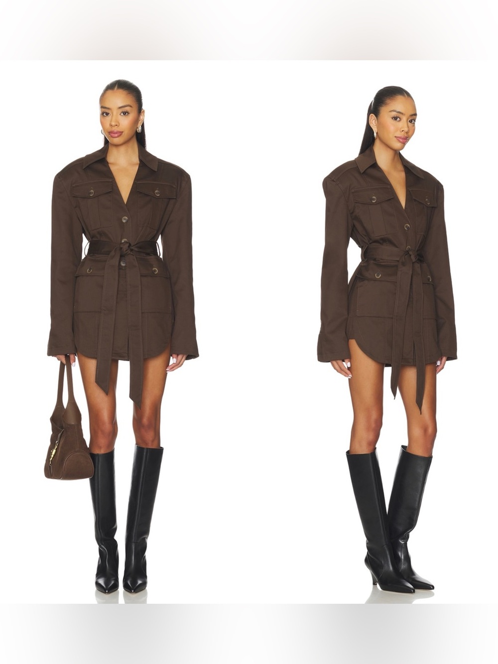 NWT EAVES LUMI UTILITY Jacket /dress in Espresso brown